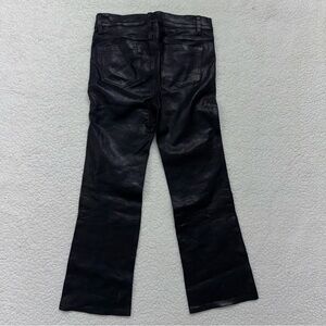 J Brand Black Lambskin Leather Bootcut Pants